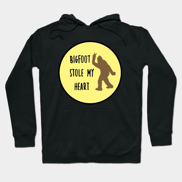 Bigfoot Stole My Heart Yellow Hoodie by CatGirl101